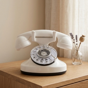 Telefono Fisso Vintage Stile <span class=keywords><strong>Anni</strong></span> '<span class=keywords><strong>60</strong></span> con Quadrante Rotante, Telefono da Scrivania Retrò con Filo per Arredamento Casa, Caffetteria e Oggetto di Scena Fotografico - Product Image 3
