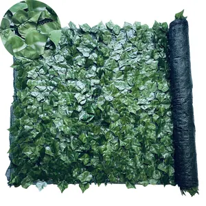 Folhas de planta de simulação, cerca de folhas com malha, tela de privacidade, cobertura de plantas falsas, adequada para decoração interna e externa