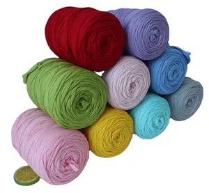 Super Fashion Elastic T shirt yarn Ball yarn for crochet handbags 100% Polyester Spaghetti yarn