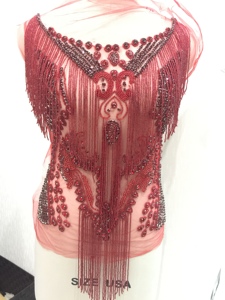 Stock fatto a mano oro <span class=keywords><strong>argento</strong></span> con frange di perline abito per pannello WDP-055 - Product Image 1