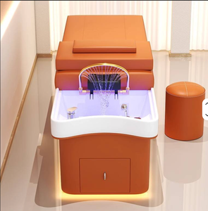 Lit de lavage de luxe pour salon avec chauffage à circulation d'eau et vapeur, station de lavage capillaire confortable pour salon de beauté - Product Image 2