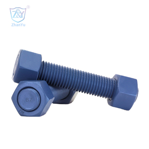 Perno y Tuerca de Alta Resistencia AST <span class=keywords><strong>M</strong></span> A193 B7 1 1/2-8 X 10-8UNC Rosca Teflón Grado A193 B7 - Product Image 6