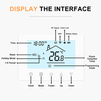 Thermostat numérique de chauffage de l'eau ambiante avec récepteur RF Thermostat Tuya Wifi pour thermostat sans fil à double affichage de la température