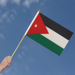 Vente en gros de haute qualité Mini drapeau à main <span class=keywords><strong>Jordan</strong></span> drapeau agitant à la main avec poteau en bois - Product Image 2