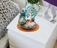 Wasserfall-Brenner Kristallbaum Keramik-Rückfluss-Räucherhalter 30 Räucherkegel Heilkristall-Halskette Aromatherapie gegen Angstzustände