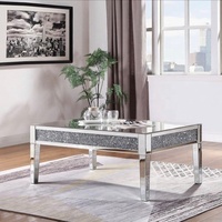 Table basse de luxe en bois avec miroir effet diamant écrasé, best-seller, pour salon, meuble de salon, table centrale, marque Guanding