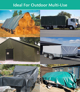 16oz कस्टम लोगो भारी शुल्क 10x10 ब्लैक आउट एंटी-uv वाटरप्रूफ घर्षण प्रतिरोधी कैनवास टार्प - Product Image 6