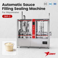Machine de remplissage et de scellage de gobelets de mayonnaise 100 gobelets/min 0-50g, 2 voies SKP-2, CE/SGS/ISO 9001, Fabricant