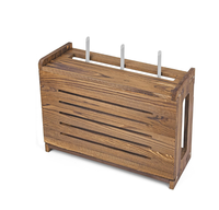 Boîte de rangement murale rectangulaire en bois pour routeur WiFi avec design écologique, organisateur de câbles et cache-modem