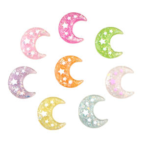 Cabujón de luna de resina con parte posterior plana de Color gelatina grande de alta calidad, estilo de adornos artificiales bonitos para manualidades y figuritas - Product Image 1