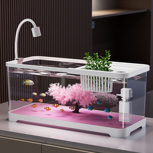 Nuovo Mini <span class=keywords><strong>Acquario</strong></span> 2026 con Pompa e Filtro, Ciotola in Vetro Trasparente, Grotta Rocciosa Nascondiglio, Bellissimo Setup per Acquascaping - Product Image 3