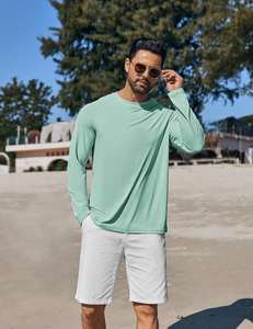 เสื้อกันแดดผู้ชาย แขนยาวแบบแร็กแลน เสื้อแรชการ์ดสำหรับเล่นน้ำ น้ำหนักเบา แห้งเร็ว ป้องกันแสงแดด UPF 50 สำหรับตกปลา ผลิตจากโพลีเอสเตอร์ 100% - Product Image 4