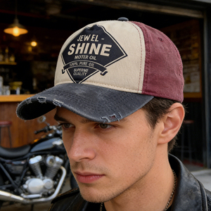 Casquette de baseball rétro délavée réglable 5 panneaux, nouveau style, personnalisée, effet vieilli, pour femme, vente en gros, style Fez Emo Ji, unie - Product Image 4