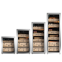 Armoire à cigares intelligente à température et humidité constantes, étagère en bois de cèdre, compresseur refroidi par air