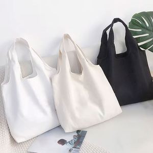 Wholesale Custom <b>Foldable</b> Eco Friendly Recycled Black Cotton Canvas Tote T- Shirt <b>Bag</b> With logo for Women - Product Image 1