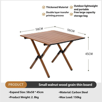 Outdoor-Klapptisch mit Kohlenstoffstahlrahmen für Camping und Picknick, Faltbares Tragbares Egg-Roll-Design, Rechteckig/Quadratisch für Draußen