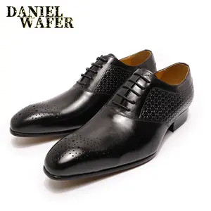 Fashion Lace-UP Anti-Slippery Mens Dress Shoes Formal British Business Shoes Pointy Higher Men's Shoes