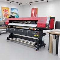 1802 Printer Inkjet Solvent Format Lebar 1.8m Warna CMYK untuk Pencetakan Stiker Mobil, Wallpaper, dan Billboard Luar Ruangan