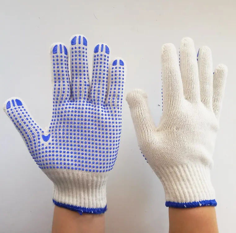 Оптовая продажа, изготовленные на заказ белые хлопковые устойчивые к порезам защитные пакистанские безопасные хлопковые рабочие перчатки для работы красного цвета
