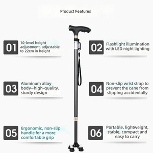 ไม้เท้าปรับระดับได้สำหรับผู้พิการที่แนะนำโดยผู้เชี่ยวชาญด้านออร์โธปิดิกส์  แบบพกพาได้ - Product Image 4