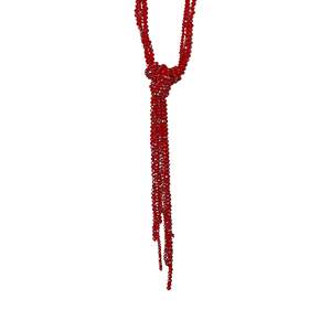Collar de Moda con Cuentas, Acero Inoxidable 316L, Baño de Oro PVD, Resistente y Sostenible, Cuentas Rojas de Hilo Largo - Product Image 1