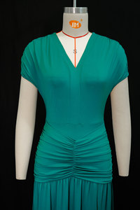 J1587 Abito Estivo Trendy da Donna, Vestito Lungo Casual con Scollo a V, Maniche Corte e Spacco, per Boutique di Abbigliamento Femminile - Product Image 5