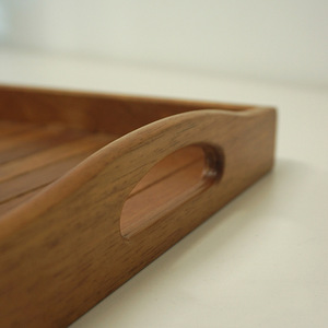 Golden Rosewood Bread <b>Tray</b> With Handles Solid Wood Japanese Minimalist Design For <b>Tea</b> Coffee Serving - Product Image 4