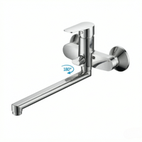 Robinet de baignoire au design minimaliste moderne avec corps en alliage de zinc et noyau en céramique, idéal pour les salles de bain d'hôtels et d'appartements