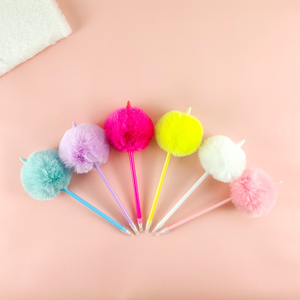 Nuovo creativo palla <span class=keywords><strong>di</strong></span> <span class=keywords><strong>pelo</strong></span> penna a sfera penna regalo peluche con disegno gelato transfrontaliero in plastica - Product Image 3