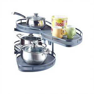 Cestas para Cajones de Cocina, Estante de Almacenamiento de Esquina, Diseño UFO, Doble Capa, Amortiguación, Tapete Antideslizante, Utilización Eficiente - Product Image 1