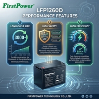 Batería AGM FirstPower de 12V 60D de ciclo profundo y larga duración con baja autodescarga