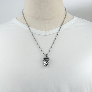 Yunnique – collier avec pendentif en forme de cœur en acier inoxydable, couleur argent rétro, chaîne de 60cm pour hommes et femmes, bijoux à la mode, 2160148 - Product Image 4