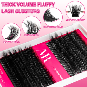 Kit di Extension Ciglia Fai-da-Te Voluminose e Morbide, Ciglia <span class=keywords><strong>a</strong></span> Ciuffetti <span class=keywords><strong>Pre</strong></span>-Tagliate con Banda Sottile - Product Image 2