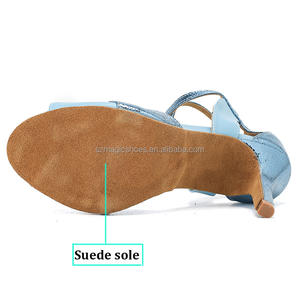 Nouveau bleu PU chaussures de danse latine femmes Salsa chaussures à talons hauts danse pour dames chaussures de danse de salon talon 8.5CM - Product Image 5