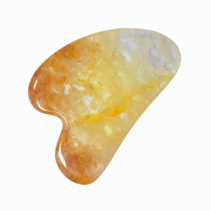 Tabla de gua sha de jade Huangjiaohua, jade amarillo natural, venta al por mayor de fábrica - Product Image 4