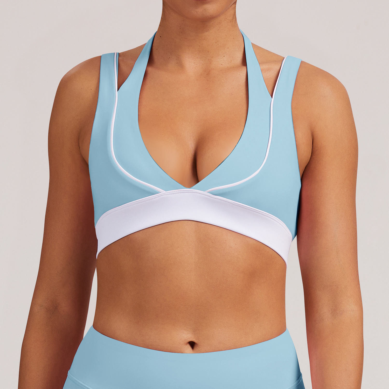 Sports Bra for Women Padded Medium Support U Back Long Line Strappy Bras Seamless High Impact Yoga Exercise Athletic Bras