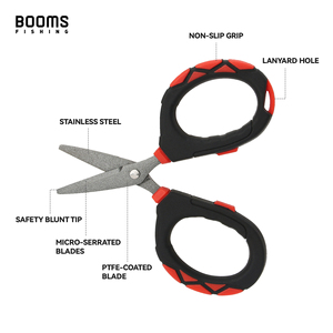 Tijeras de Pesca de Acero Inoxidable Booms, Cortador de Línea Trenzada Portátil con Revestimiento de PTFE, Corta Línea Monofilamento/Fluorocarbono, Modelo XW01 - Product Image 6