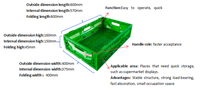 Caisse à légumes pliable et empilable HAOSEN, durable, écologique, en plastique, fonction de stockage pour la transformation alimentaire et l'emballage des légumes
