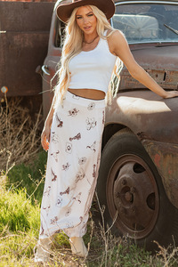 2026 Vintage High Quality Satin Maxi Long <strong>Wrap</strong> <strong>Skirt</strong> for Women Country Western Style with Breathable Ruffles for Summer - Product Image 3