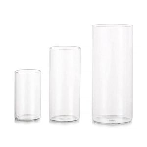 Porte-bougie cylindrique transparent avec couvercles en verre ouverts pour la décoration de la maison, de Noël et de mariages - Product Image 4