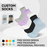 Chaussettes de sport en coton pour femmes, à bout séparé, confortables, respirantes, absorbant la transpiration, mi-mollet