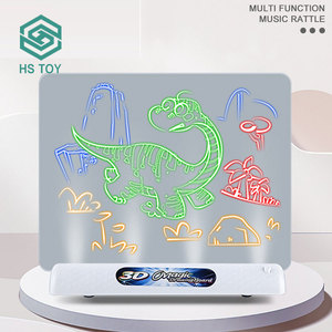 HS Mainan Anak-anak Hadiah Diy Mainan Sketsa Tablet Pendidikan Mini 3D Papan Gambar Ajaib dengan Baterai - Product Image 3