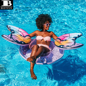 Bouée de piscine gonflable papillon scintillant en PVC épaissi, avec confettis, pour adultes et enfants - Product Image 5