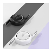 Kabel Pengisi Daya Multi Fungsi 100W 1M Retractable Type C ke Type C dengan Kotak Penyimpanan, Kabel Data USB Standar 5A untuk Ponsel
