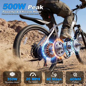 Bicicleta Eléctrica de Montaña VARUN de 24 Pulgadas, 350W, Suspensión Delantera, 50KM de Autonomía, Shimano 7 Velocidades, para Desplazamientos Diarios, para Adultos, Envío desde Almacén en EE. UU. - Product Image 2