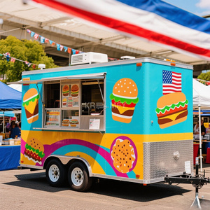 Modern Street Sale Vending Cart Pizza Mobile Trailer Aluminum Fiberglass Stainless Steel <b>Work</b> <b>Tables</b> GPS Tracking for Chips - Product Image 1