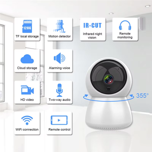 Caméra de surveillance Wi-Fi compacte 2.4G sans fil, caméra de sécurité intelligente Tuya pour intérieur avec suivi automatique et détection de mouvement - Product Image 2