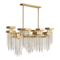 Lustre linéaire moderne personnalisé style cascade en cristal, suspension artistique Art Déco créative pour salle à manger, chambre, villa