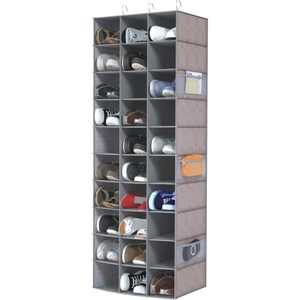 Hanging <b>Shoe</b> Organizer 30 Sections With 6 Mesh Pockets <b>Space</b> <b>Saving</b> For Closet Wardrobe <b>Storage</b> - Product Image 1