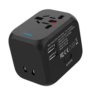 Hottest 3 Pin Plug Adapter Square Socket with USB Interface Multi-function Fast Charging Plug Adapter